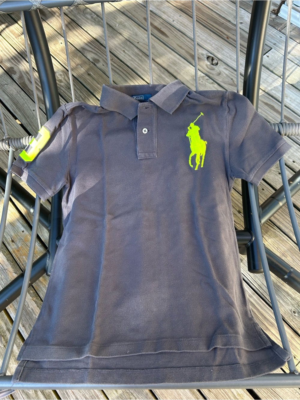 Ralph Lauren Boys Polo with Neon Yellow Pony